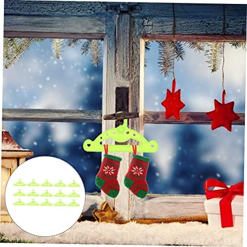 Sewacc 15 kom božićne čarape za odjeću za obrtni pribor za obrtni obrtni vješalica MALE lutke vješalica mini lutka za lutke Hanger Hanger Hanger Green