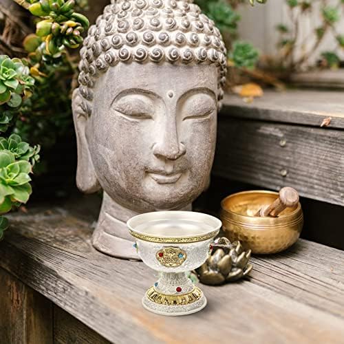 FOMIYES desktop Accessories Gold tibetanski budista nudi šolju reljefnu zdjelu Kaleža čaša Svete posude za vodu metalni držač tamjana držač plamenika Kućni dekor za oltar Rituals stol Topper