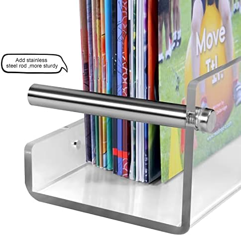 KDCMXS visoka prednja usna 24-inčna akrilna polica za knjige,police za knjige za rasadnike,akrilne
