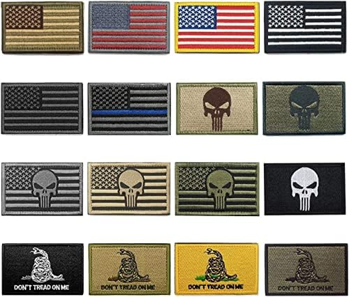 Chevrons za vojne oficire Vojni patriotski biciklističkoj američkoj paketi 16 komada američka zastava Taktikalni moral Vojni patch set Patch Veličina: 2 x3