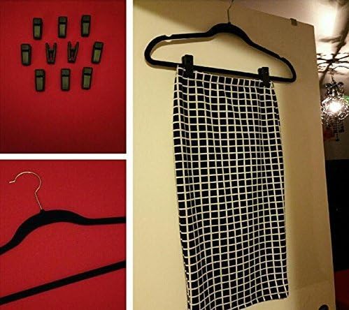 Erioctry plastični vješalici - crni tanki set 20 pakovanja vješalica za hlače, jaki štipite za hvatanje za upotrebu sa visećim vješalicama za odjeću, kopče za prste za vešalice za velvet