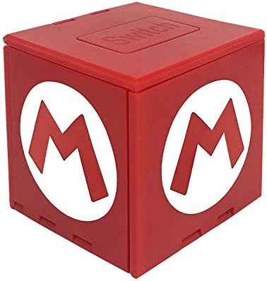 AOOOOF Game Card Storage Podeljak Portalna kutija za pohranu kartica Openable Square Storage 16 Ulokti za igru ​​Primjenjivi model: Prekidač, suštinski za putovanja Mario gljiva glava crvena 16 paketa