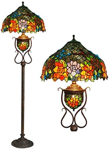 Wuio 17 inčna podna lampa tiffany, za čitanje, stojeća leptir svjetiljka za dnevnu sobu Vintage visoka svjetiljka