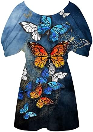 Kaiševi kratki rukav hladan ramena 2023 pamučna leptir grafički lounge bluza za tinejdžerke za devojke