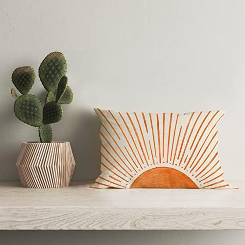 Hiwx Vintage Sažetak Boho Sun Dekorativni jastučni jastuk, minimalistički umjetnički izlazak sunca Sunshine