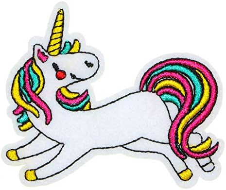 JPT - Unicorn Rainbow Little Pony Konj Konjski životinjski crtani izvezeni aplicirani željezo / šiva na
