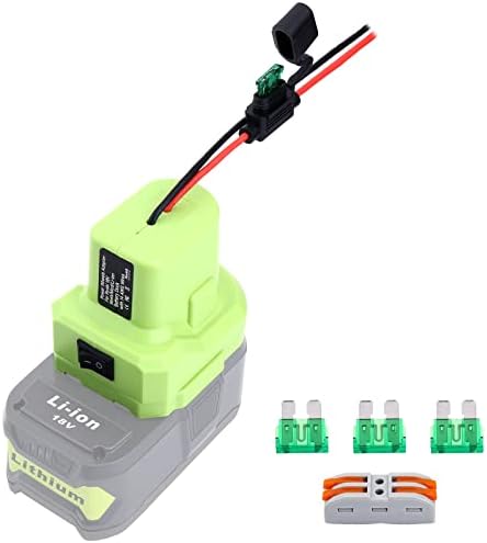 Biswaye adapter za točkove kompatibilan sa Ryobi 18V + baterijom P102 P107 za vožnju na igračkama RC auto trkača ili robotika ili diy upotreba, adapter za uključivanje sa osiguračem i žičanim terminalima