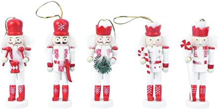 TENDYCOCO 5kom Božić Nutcrackers ukrasi Nutcrackers figure božićno drvo ukrasi odmor drveni Nutcracker vojnik