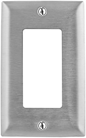 Bryant Electric SS26 1-gang 1 Decokrator / GFCI otvor 302/304 metalna zidna ploča, nehrđajući čelik, s uklonjivim bijelim zaštitnim filmom, srebrom