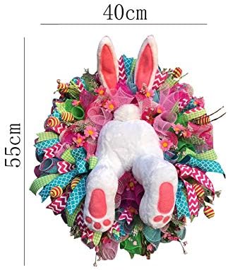 Kawaii Bunny, veliki vijenac Window Garland Rabbit uši poinsettia cvijeće umjetni trijem dijelovi