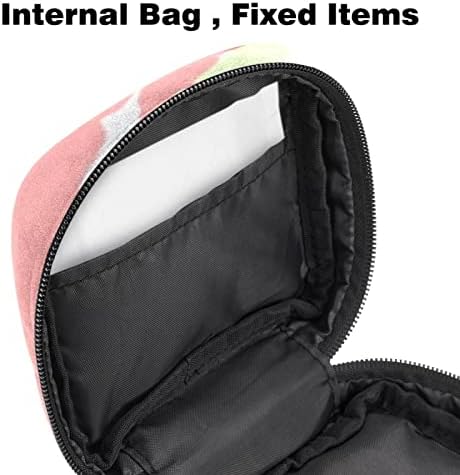 Oryuekan sanitarne torba za pohranu sa salvetom, prijenosna torba za žene za žene djevojke menstrualne kesice, obojene srčane crtane duge lijepo