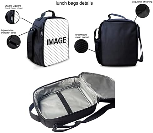 Dreaweet slatki Beagle ruksak Set sa torbom za ručak pernica Crna Školska torba olovka torba i kutija za ručak sa printom psa 3 paketa Set