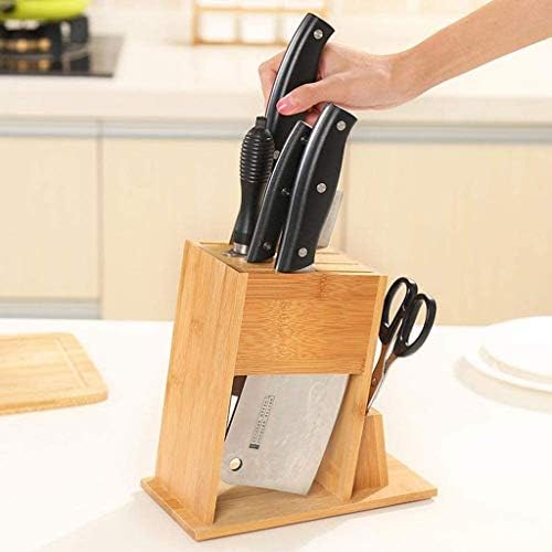 Llryn Bambus Nož držač-kuhinja potrepštine Storage prorezom kuhinjski nož držač stalak za čuvanje kutija