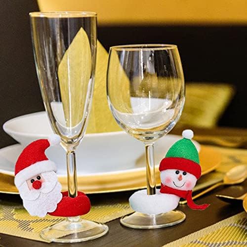 2022 Božić vino staklo čari Santa Claus Moose snjegović piće markera za Božić odmor Party vino staklo šampanjac Flaute kokteli Martinis čari dekorativna dodatna oprema