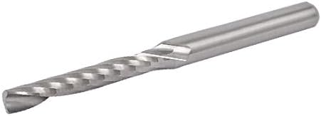 X-DREE 1/8-inchx2.5mmx17mm volframov čelik Jednostruka flauta Spiralni krajnji mlin srebrni ton(1/8-inchx2.