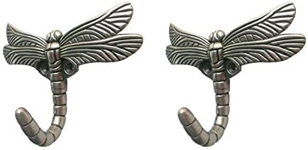 Laide Dragonfly Wall Montirani kaputi Kuke Cink Legura za dekorativne tornjeve rubene rubene torbe za šešire ključ sa vijcima 2 komada