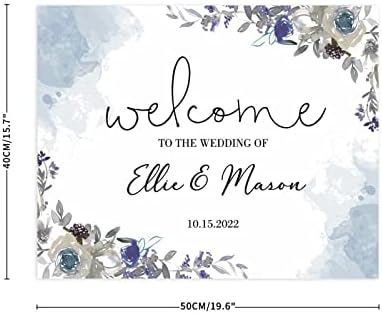 Dobrodošli na naše vjenčane vjenčane znakove akvarel cvjetni vjenčani prijemni znakovi prilagođeni 16x20