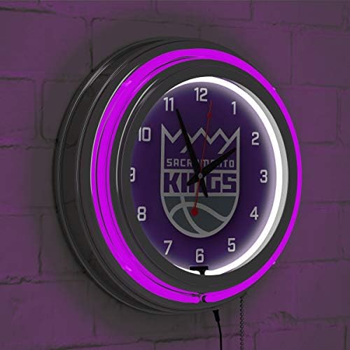 Sacramento Kings NBA Hromirani Neonski sat sa dvostrukim prstenom