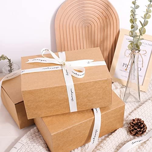 Više smeđe poklon kutije 12 pakovanje 9, 45x6, 5x4 inča, papirna Poklon kutija sa poklopcima za poklon za svadbenu djeverušu, maturu, praznik, rođendansku zabavu, izradu kolačića i Božić