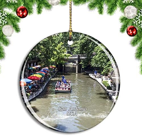 Weekino USA America San Antonio River Walk Božić Božić drvo ukras ukras viseći privjesak Decor City