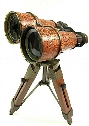 AK Nautcal 6 dvogledni antikni tablica gornji mesingani teleskop sa drvenim stalkom za stativ