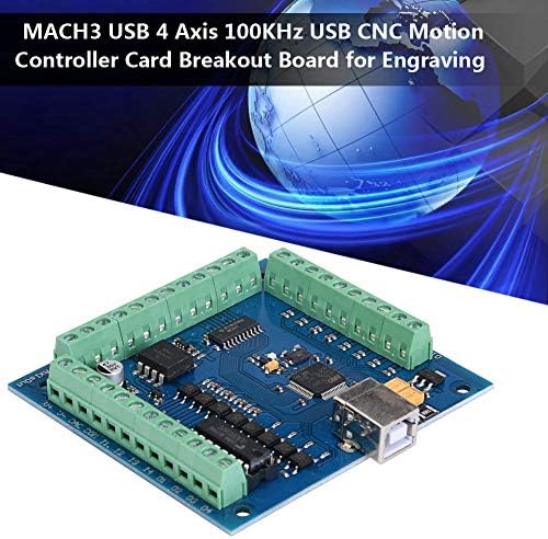 Fafeicy MACH3 kartica za kontrolu kretanja, USB 4 osa 100KHz USB CNC kartica za kontrolu pokreta, ploča