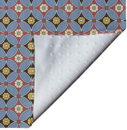 Ambesonne marokanski joga ručnik, motiv na srednjem istoku mozaik u geometrijskom boemskom etničkom obrascu, ne klizajući znoj za apsorpciju joge pilates pokrivač za vježbanje, 25 x 70, višebojni