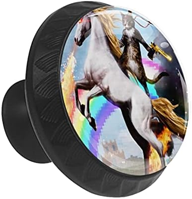 Lagerery dugmad za fioke za dječake Fantasy Unicorn Horse komoda dugmad crystal Glass cabinet dugmad 12kom Print okrugla dugmad rasadnik dekorativna dugmad višebojna 1,38×1,10 in