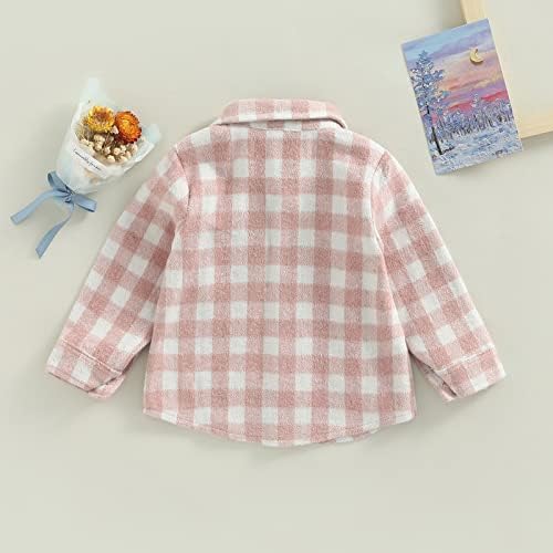 TODDLER Baby Boy Girl Flannel Plaid Jakna s dugim rukavima s dugim rukavima spustite jakne
