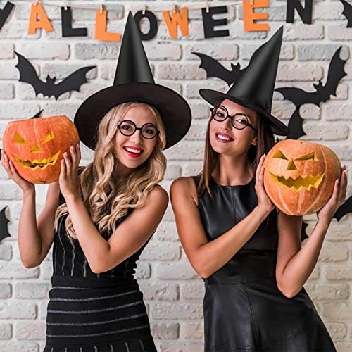 8kom Halloween Crni Vještičji šešir sa visećim užetom od 108 stopa, Halloween Witch Costume Accessories,