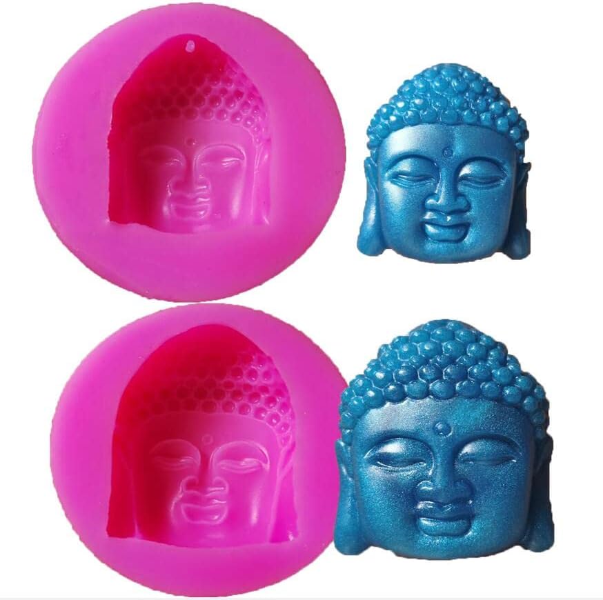 2pcs set Buddha glava privjesak rezin za pravljenje nakita, šećerkofni kratki ukrasi, kolica od kolača,
