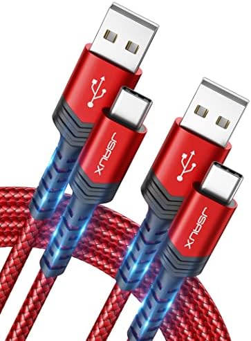 JSAUX USB C kabl [3-pakovanje 6.6ft], 3.1A USB-A do USB-C tipka za brzo punjenje TIP C Punjač Pleteni kabl