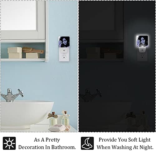 2 paket Plug-in Nightlight LED noćno svjetlo Strip Afrička žena, senzor sumraka do zore za dječiju sobu kupatilo,