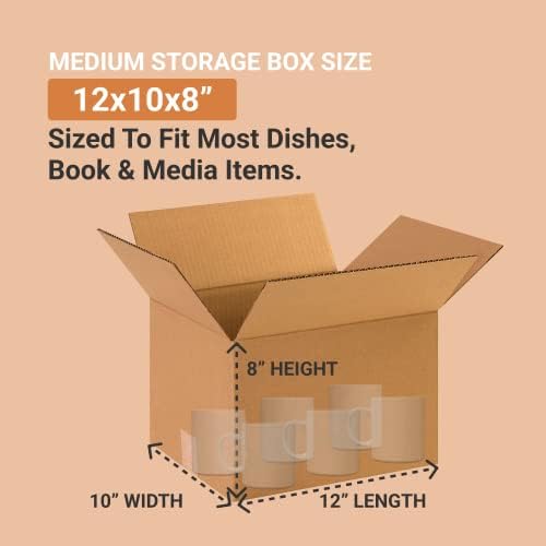AVIDITI kutije za otpremu male 12 D x 10 Š x 8 V, 25-pakovanje | valovita kartonska kutija za pakovanje, selidbu i čuvanje