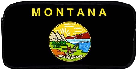 Funnystar Zastava države Montana Veliki kapacitet Olovka 2 sloja Olovka vrećica za torbu za torbu za stolu organizatora Ženska kozmetička torba