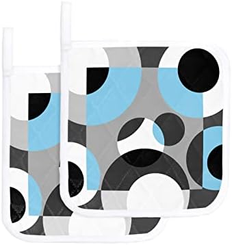 Plavi crni sivi držači za kuhinjske toplotne izolacije, moderna geometrijska apstraktna umjetnost Estetika
