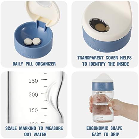 Čaša za lijekove s poklopcem dozatora za pilule - artritis i starija pomagala za život-Organizator lijekova - BPA besplatno-ergonomski oblik čaša za starije osobe - adaptivni proizvod
