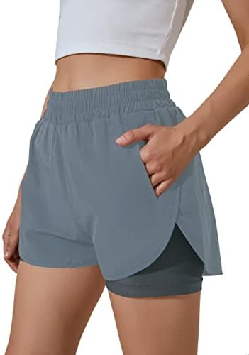 BMJL ženske kratke hlače Elastični pojas za struk visokih struka džep sportski vježbanje kratke hlače