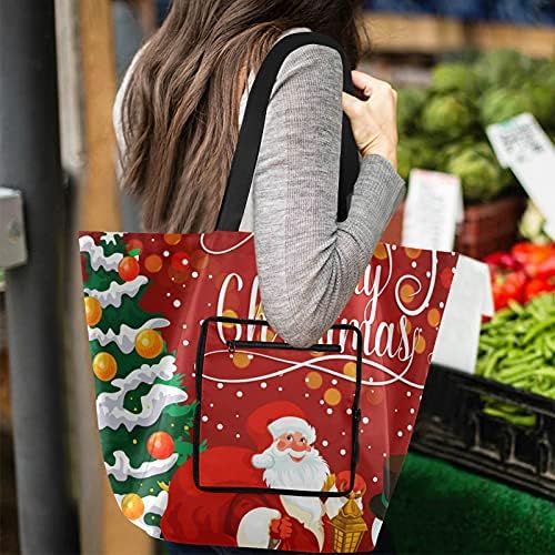 Božić Nova Godina Santa Claus sklopiva torba za rame za višekratnu upotrebu torba za namirnice teška
