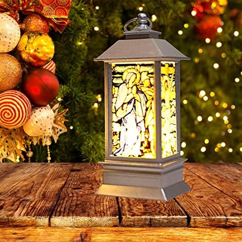Mesiyo Božićni ukras za poklon vjetra imitacija LED ukras svjetiljki crkveni kućni kućni ukras noćni svijetli božićni kristalni ukrasi
