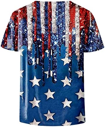 4. jula 2023. majice za žene američke zastave Top V rect Thirts Kratki rukav labavi ležerne ljetne vrhove