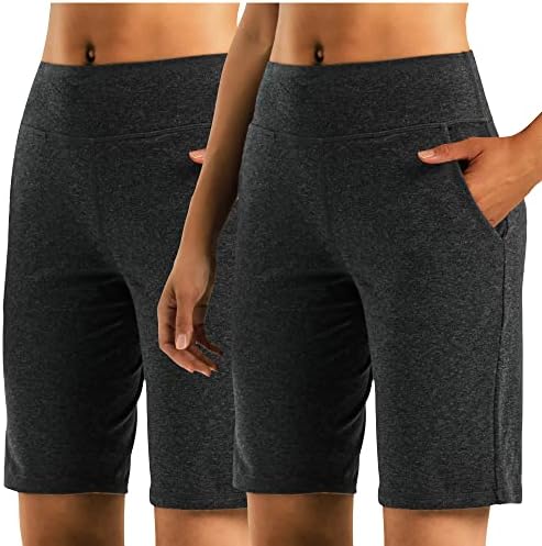 Stelle ženski 10 visoki struk atletika Bermuda kratke hlače s džepovima za jogu trčanja