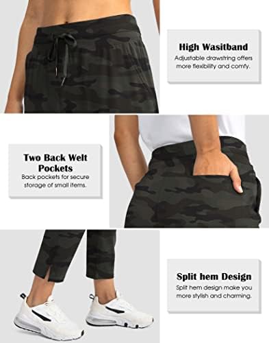 Ženske hlače za žene sa 4 džepa 7/8 Stretch High Reised Residpants Travel Atletski radne pantalone