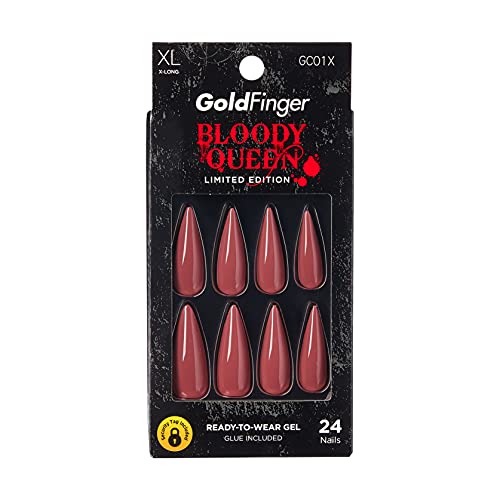Zlatni Prst Krvava Kraljica Ograničeno Izdanje Press-On Nails, X-Long