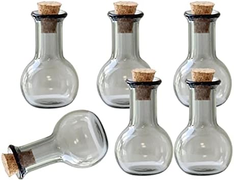 Yiju 6pcs Mini staklene boce u boji sa plutom Malim ambalažom za boce za poklon, bistro