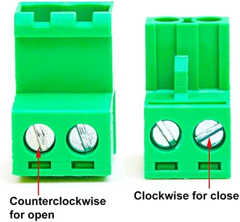Keszoox 5 Setovi 5.08 mm Pitch muški & amp; ženski bez lemljenja Green Phoenix tip konektor 2 pinski PCB Screw Terminal Block