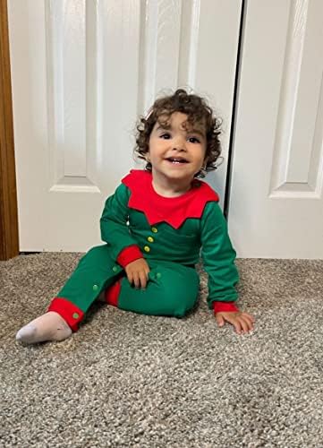 Hiha Baby Boyl Elf Outfit Božićni kombinezon za djecu Dječji djevojke Božić Romasper 6-12 mjeseci
