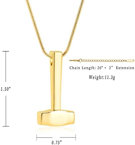 Minicremation čekić kremiranje nakit urna ogrlica za pepeo za ljudske kućne ljubimce privjesak privjesak nakit Memorijalni poklon