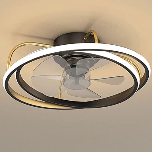 Fazrpip lusteri, jednostavna i moderna plafonska lampa LED kovano željezo zatamnjenje ventilatorskih ventilatora daljinski upravljač Timer ventilatorica svijetlo kreativno kreativno plafonsko svjetlo / crno