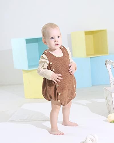 Novorođenče Djevojčica odjeća odjeća za dojenčad pletiva pamučna gumba s dugim rukavima rubne ručice na